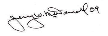 Jerry W McDaniel Signature